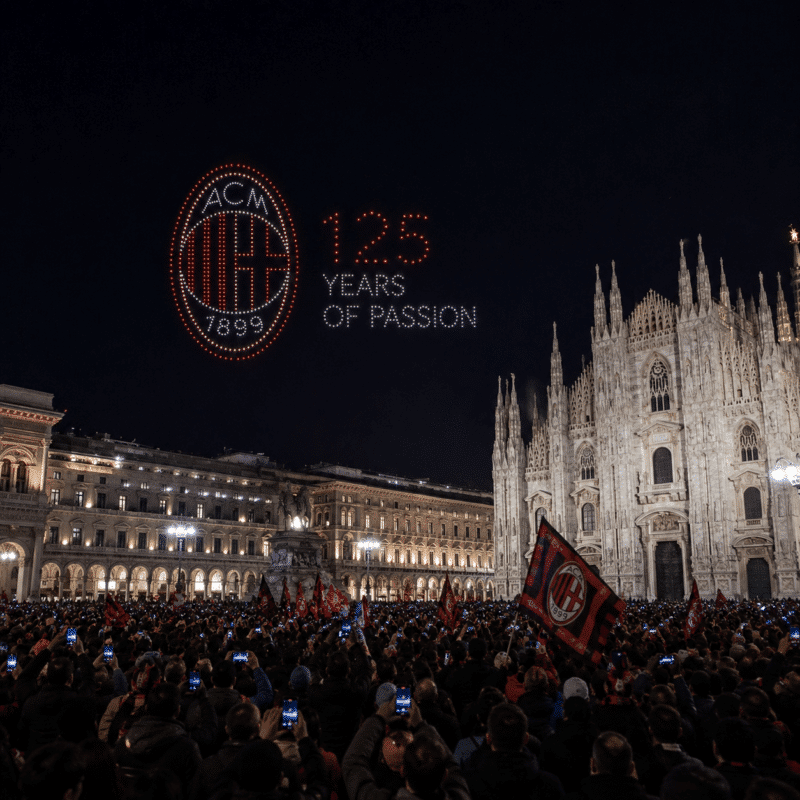 Drone light show ac milan sky branding