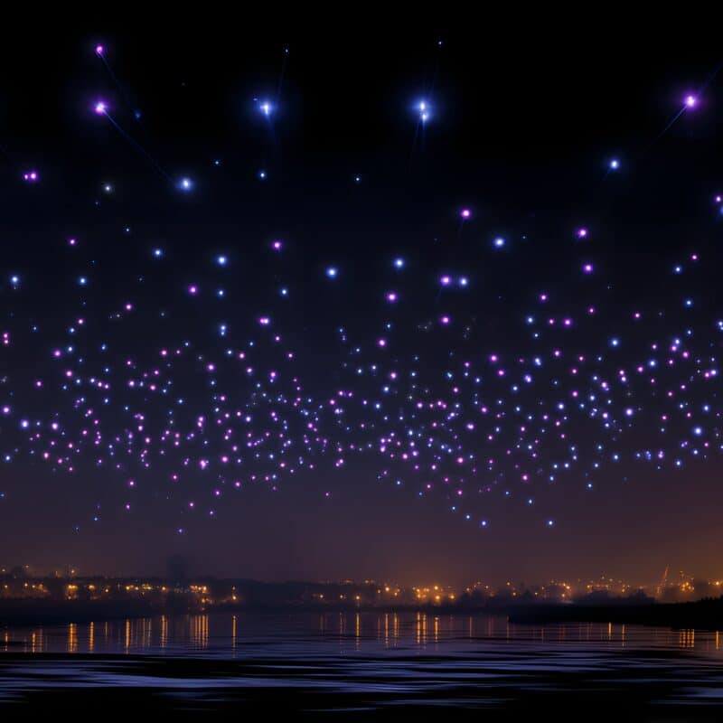 Drone light show grand scale stars