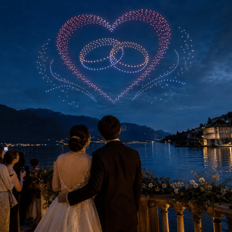 Drone light show wedding lake como 1