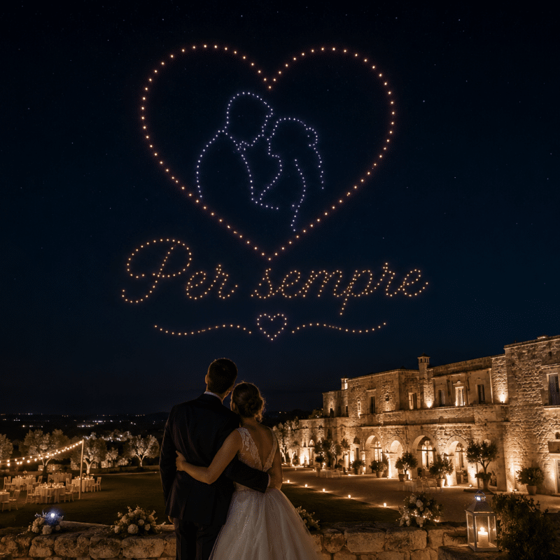 drone light show wedding puglia