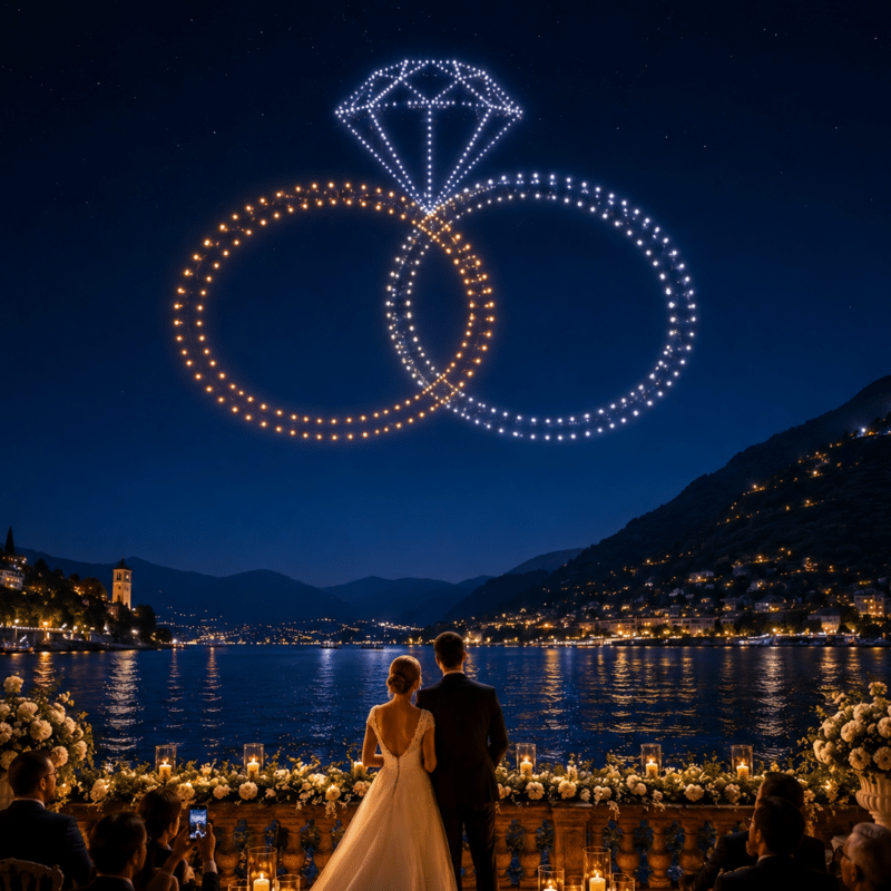 wedding ring drone show como