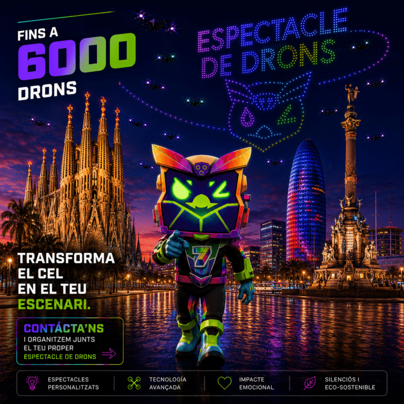 Drone light show akink promo barcelona square